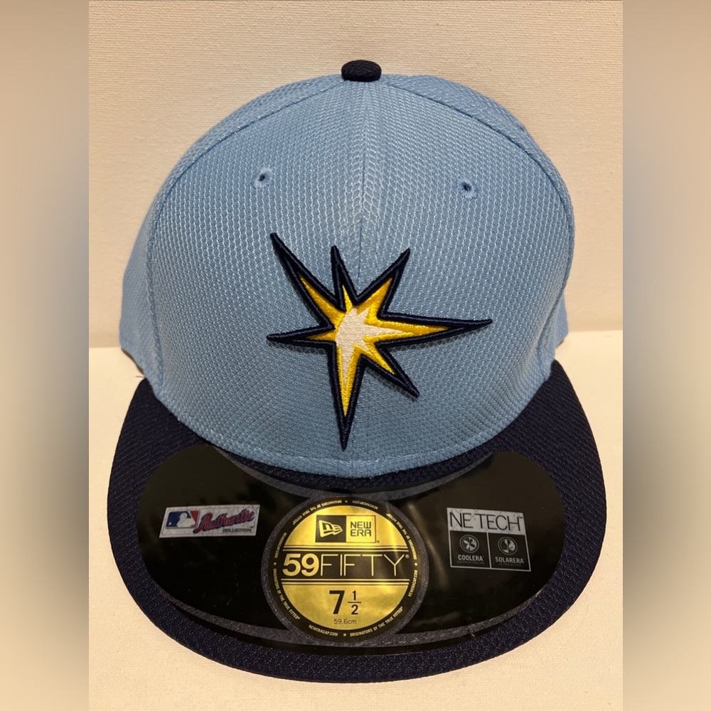 New Era 59Fifty Men's Boys' Tampa Devil Rays Blue Collectibles Cap Size 7 1/2